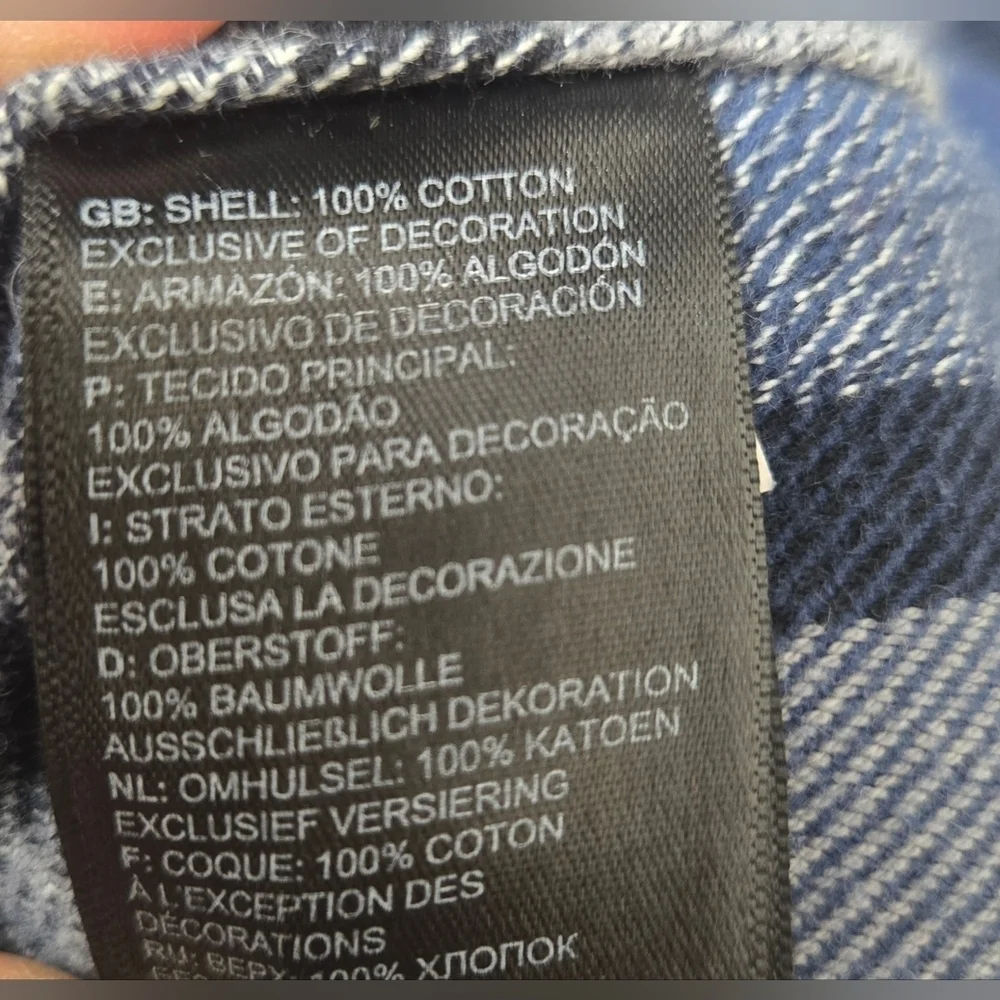 The North Face Men's Blue/Gray Plaid Flannel Shirt Front Pocket Soft, size XXL
